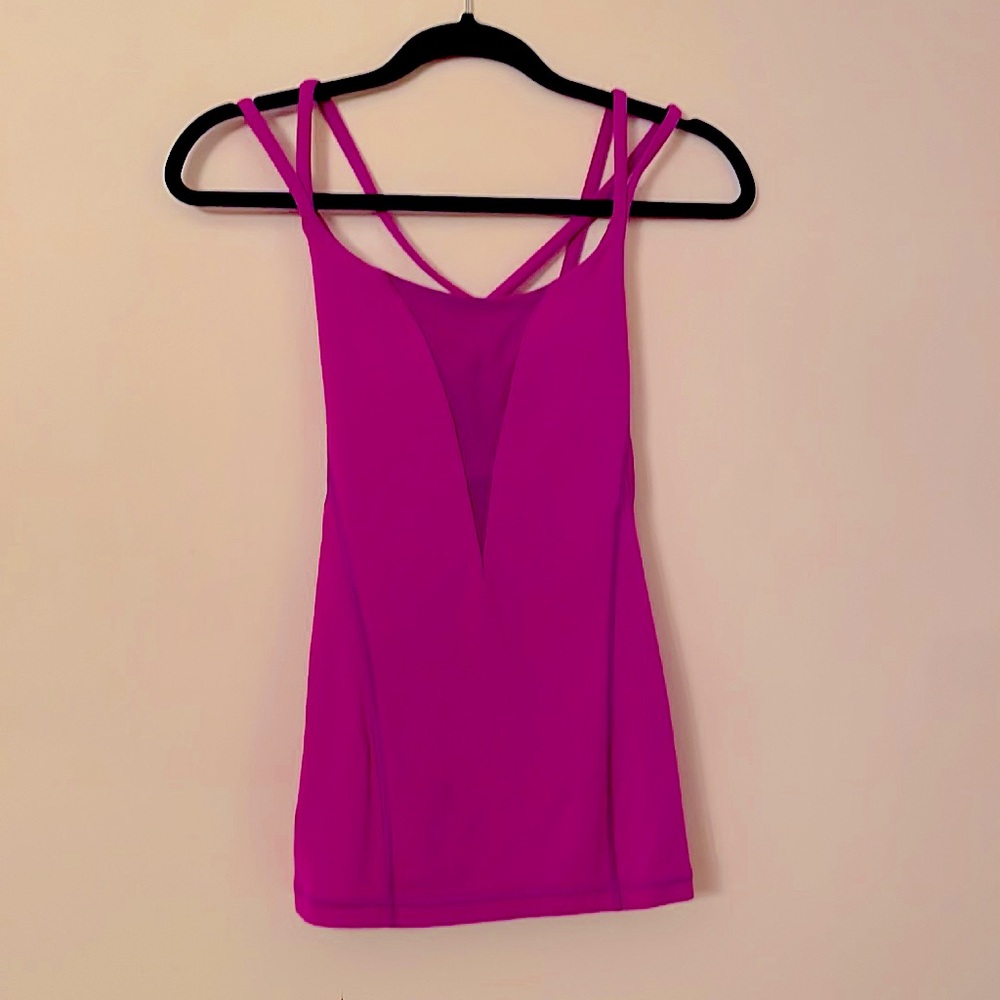 Magenta Criss Cross Lululemon Yoga Tank